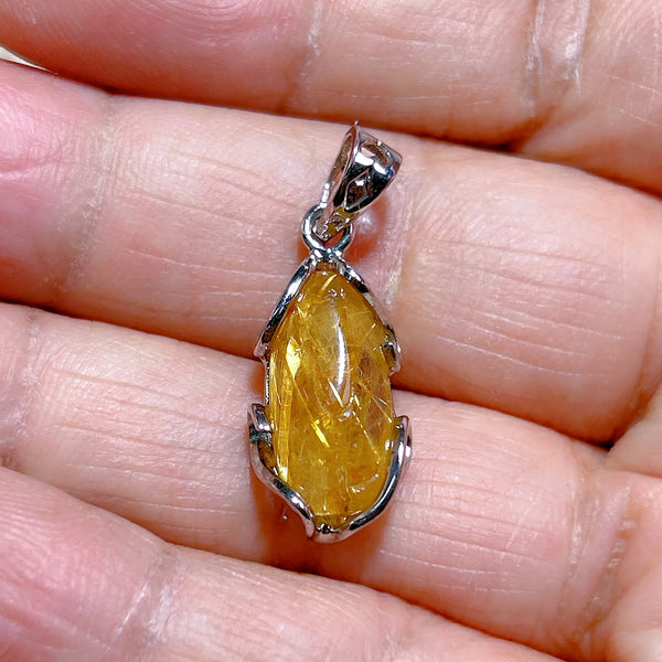 Gold Rutilated Pendant-ToShay.org