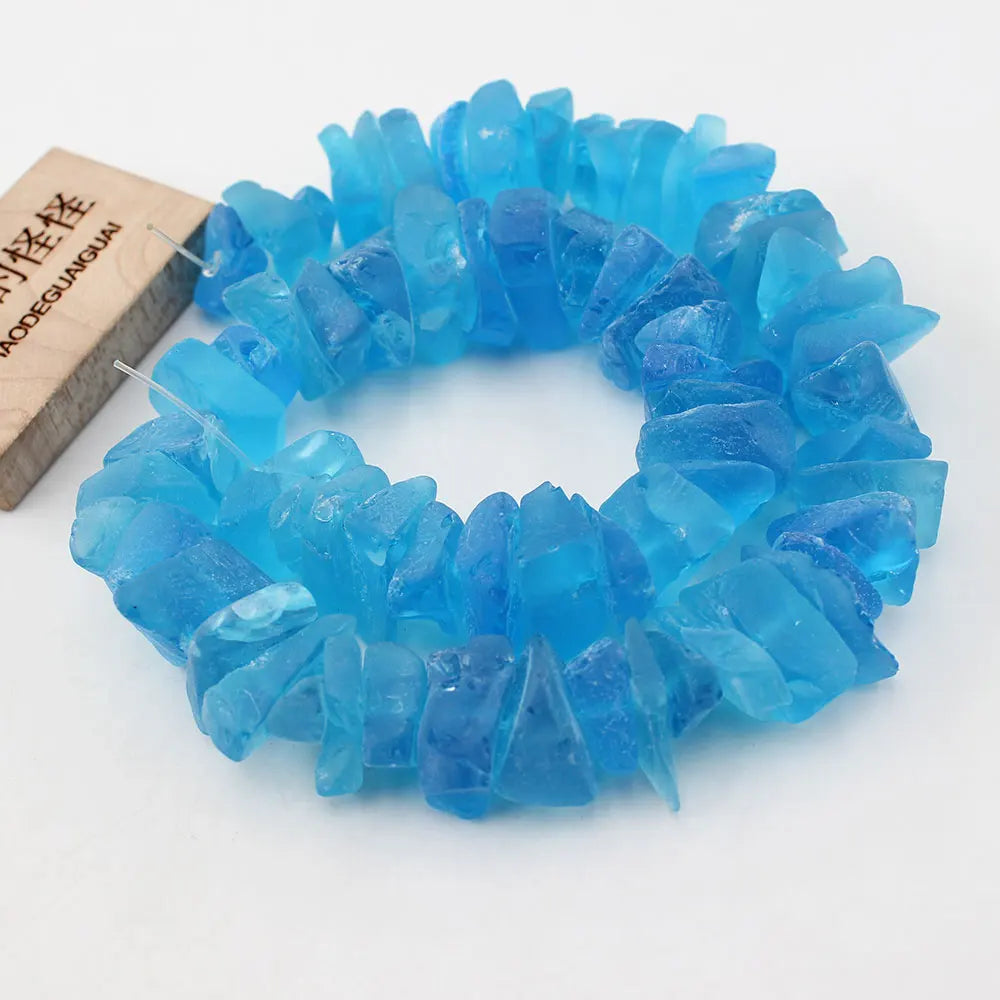 Blue Glass Nugget Beads-ToShay.org