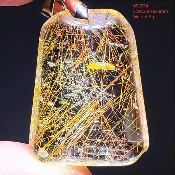 Gold Rutilated Quartz Pendant-ToShay.org