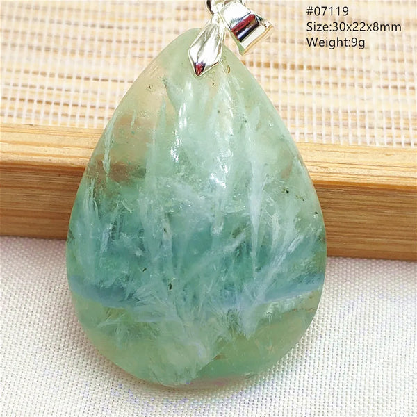 Green Feather Fluorite Pendant-ToShay.org