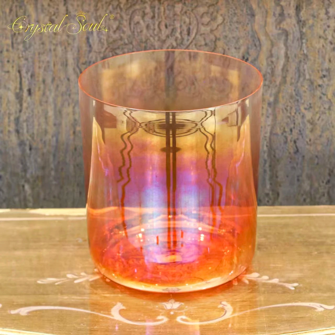 Orange Crystal Singing Bowl-ToShay.org