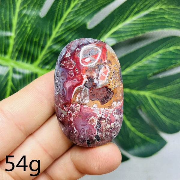 Red Crazy Agate Palm Stone-ToShay.org