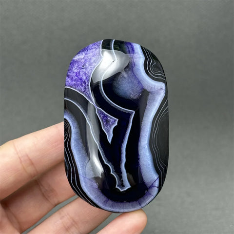 Purple Agate Palm Stone-ToShay.org
