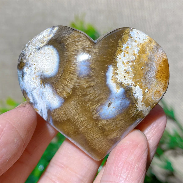 Yellow Hair Agate Heart-ToShay.org