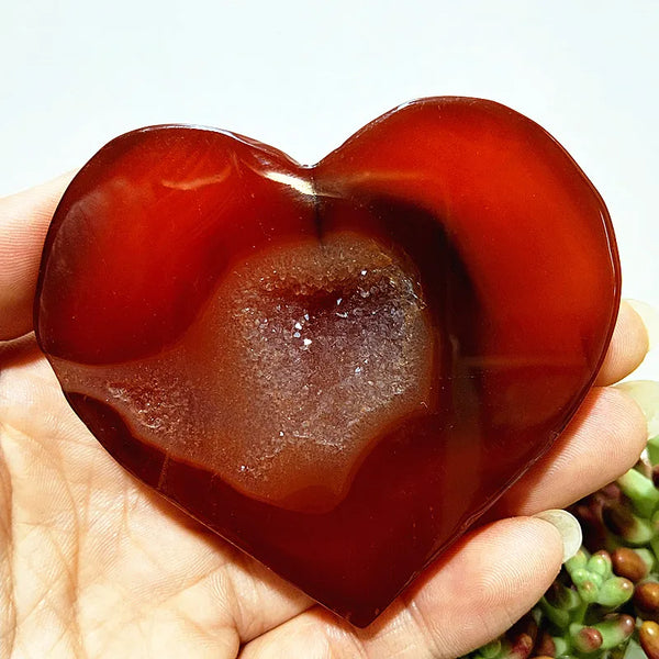 Red Agate Geode Heart-ToShay.org