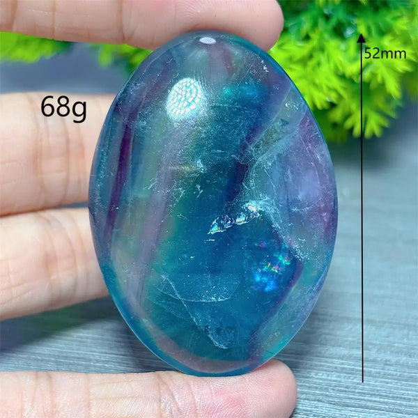 Rainbow Fluorite Palm Stone-ToShay.org