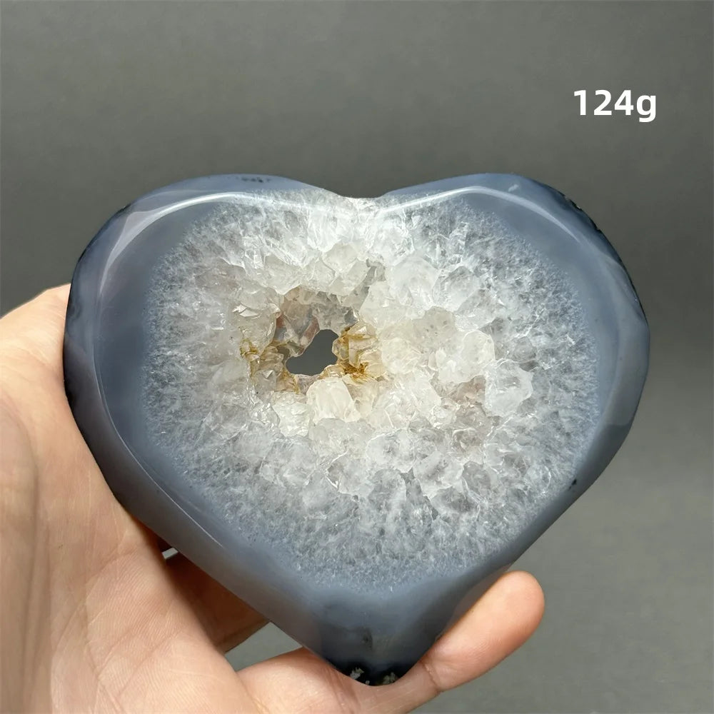 Grey Agate Geode Heart-ToShay.org
