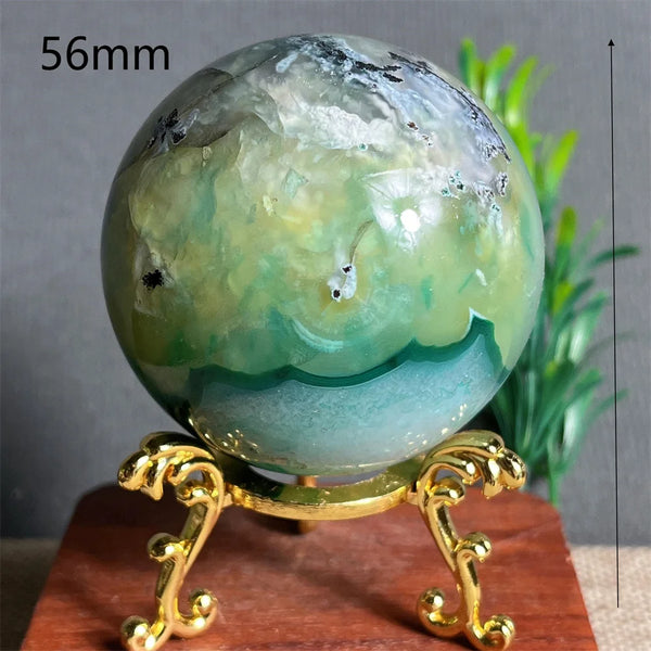 Green Purple Flower Agate Ball-ToShay.org