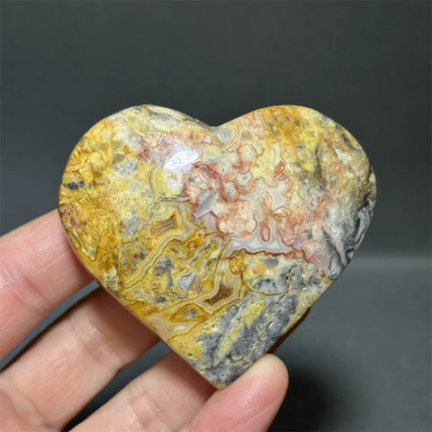 Yellow Crazy Agate Heart-ToShay.org