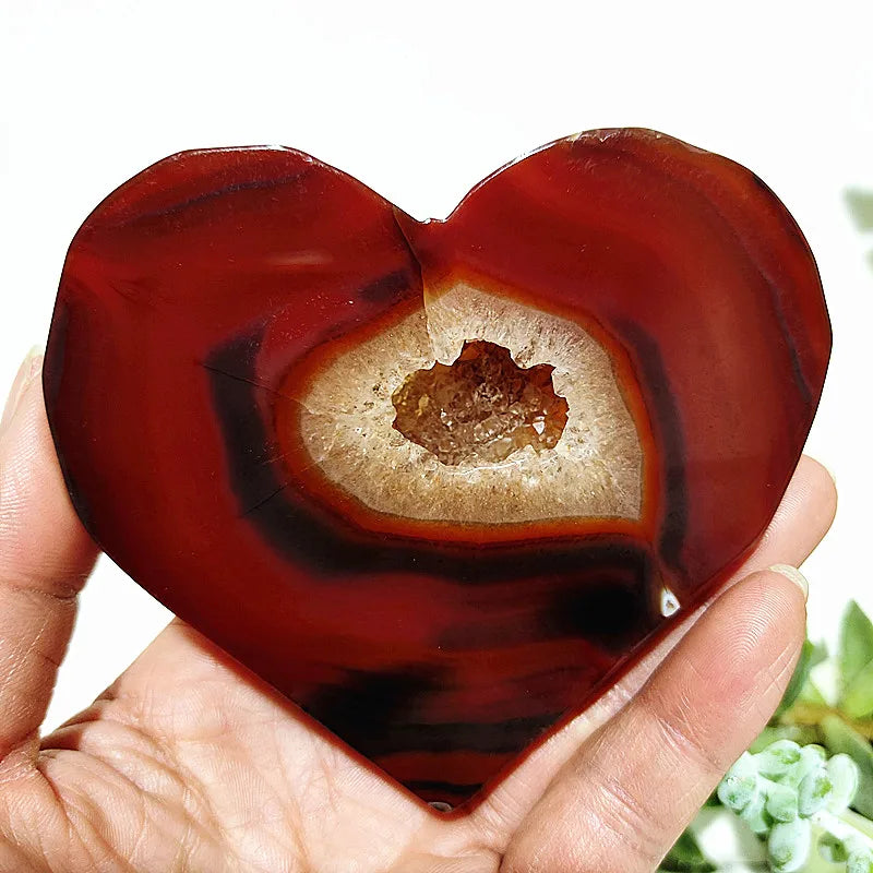 Red Agate Geode Heart-ToShay.org