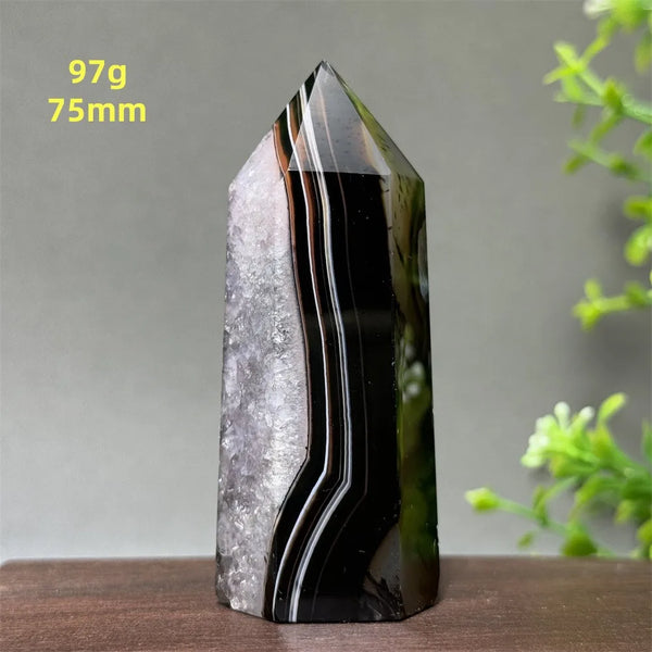 Black Red Agate Stripe Obelisk-ToShay.org