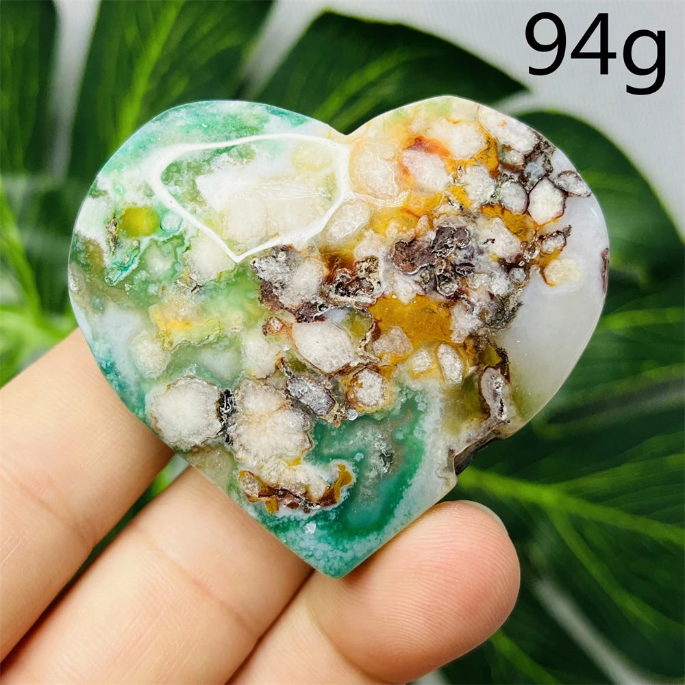 Green Flower Agate Heart-ToShay.org