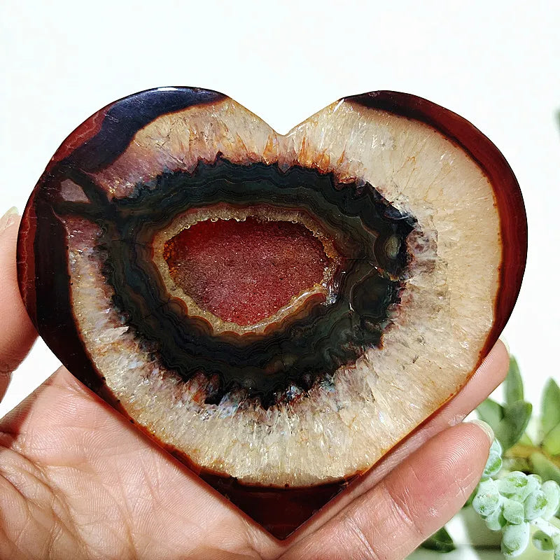 Red Agate Geode Heart-ToShay.org