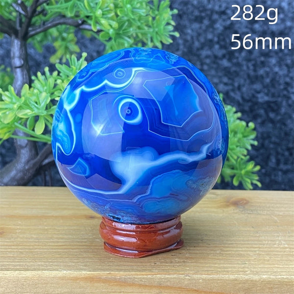 Blue Silk Agate Ball-ToShay.org