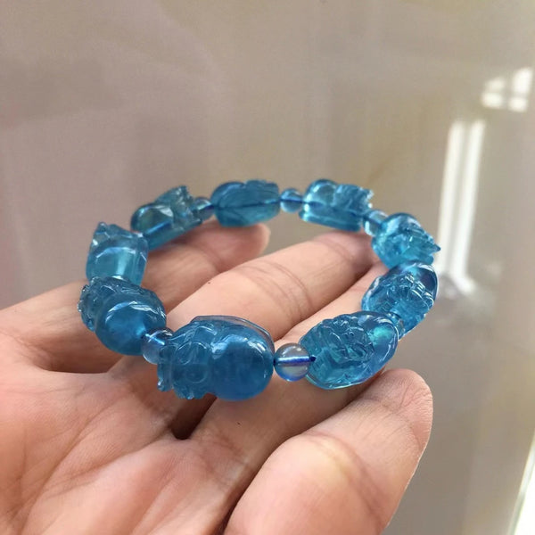 Blue Aquamarine Pi Xiu Bracelet-ToShay.org