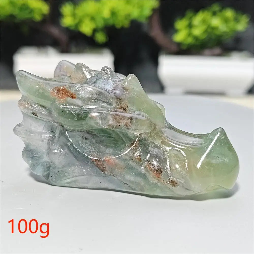 Rainbow Fluorite Dragon Skull-ToShay.org