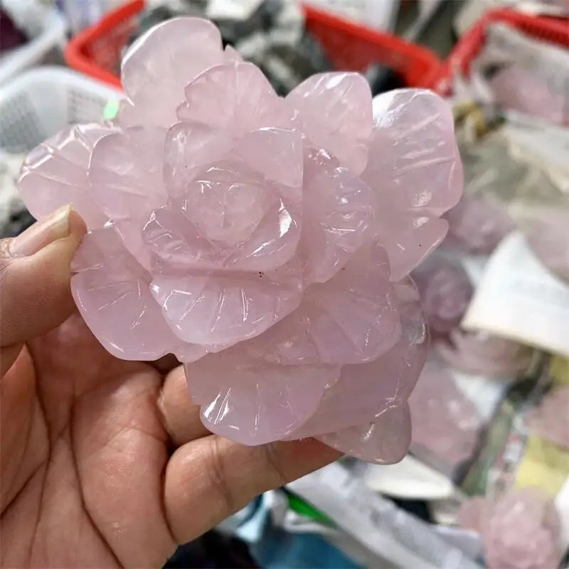 Pink Rose Quartz Flower-ToShay.org