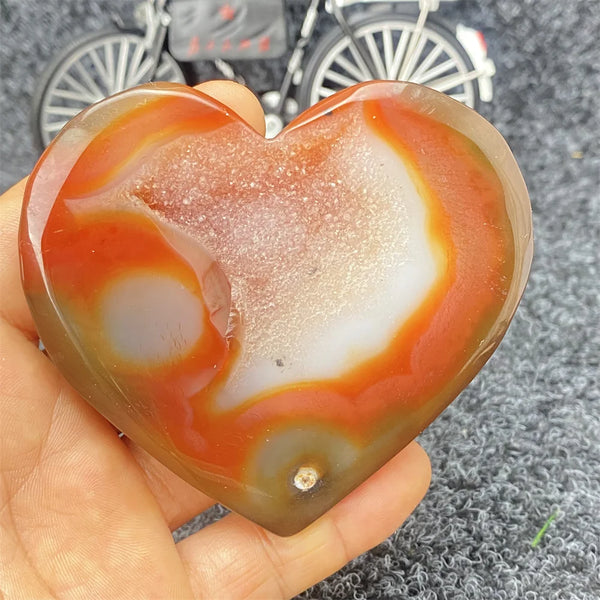 Red Agate Geode Heart-ToShay.org