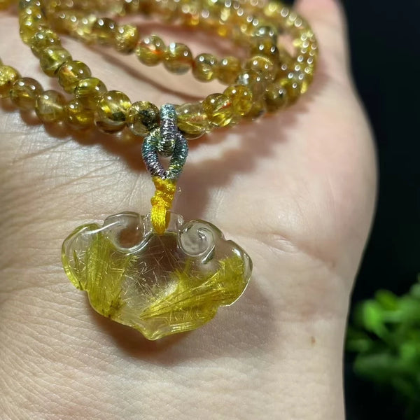 Gold Rutilated Quartz Wrap Bracelet-ToShay.org