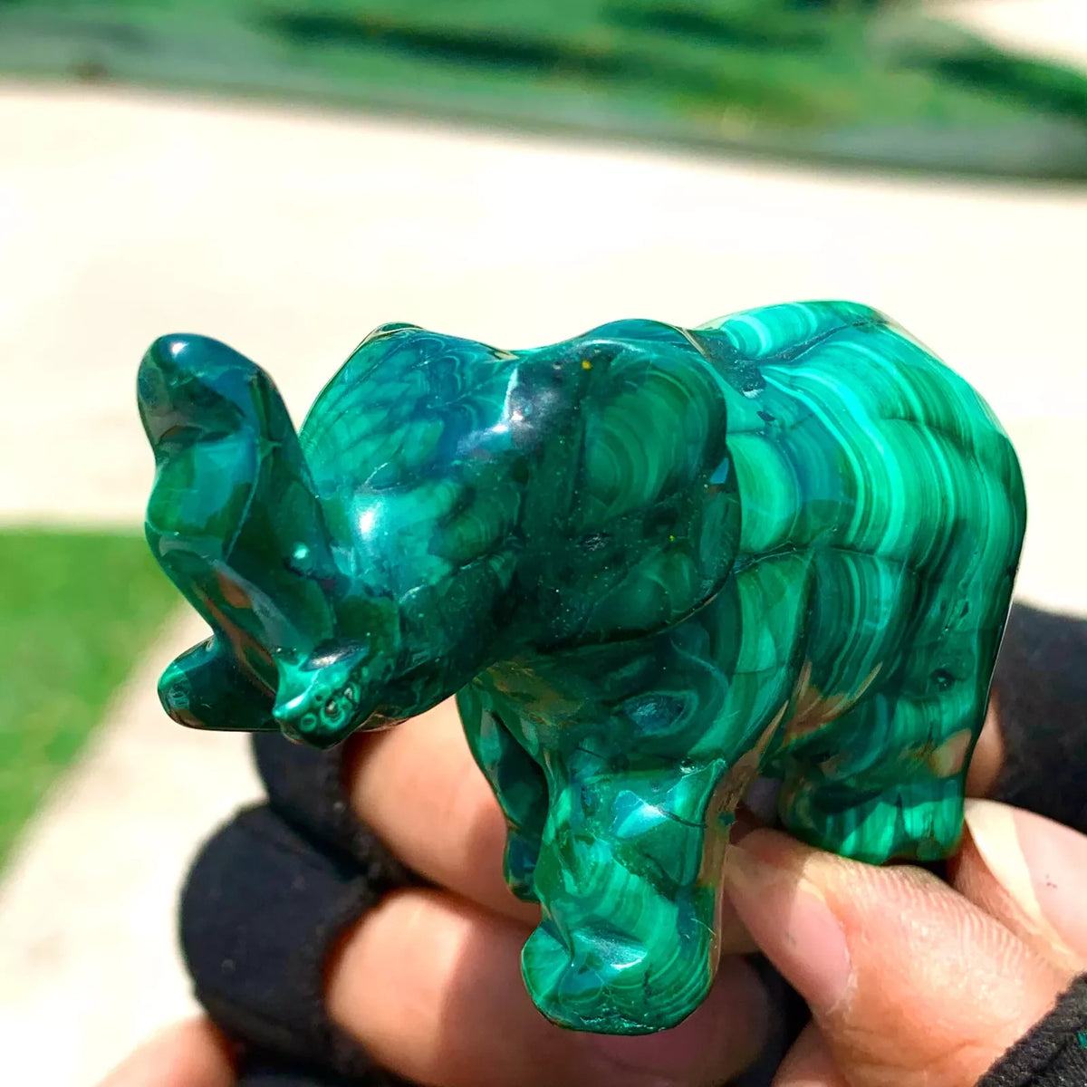Green Malachite Elephant-ToShay.org