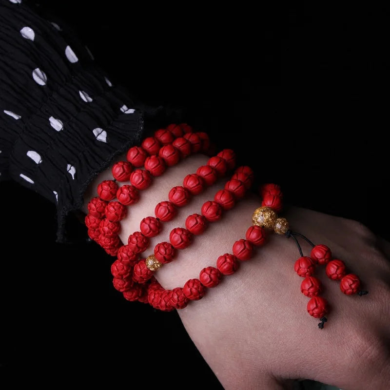 Red Cinnabar Lotus Beads-ToShay.org