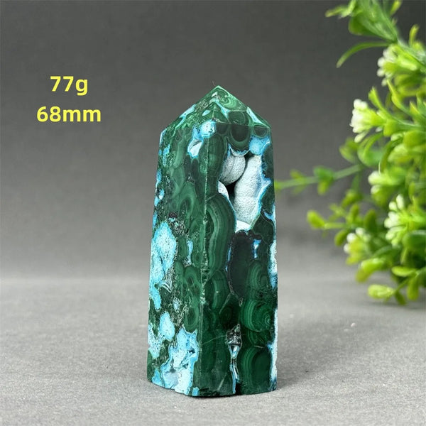 Blue Chrysocolla Malachite Point-ToShay.org