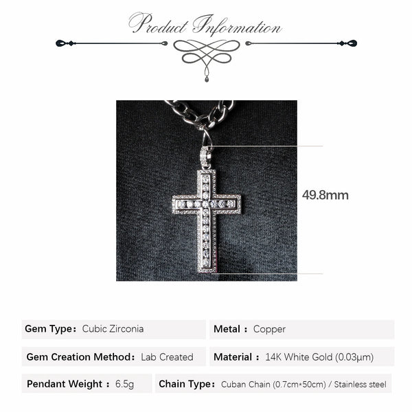 Silver Zirconia Cross Pendant-ToShay.org