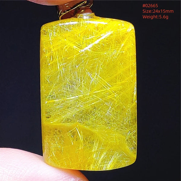 Gold Rutilated Quartz Pendant-ToShay.org