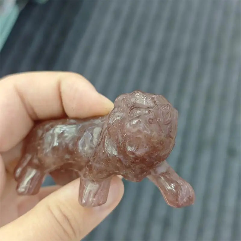 Red Strawberry Quartz Lion-ToShay.org