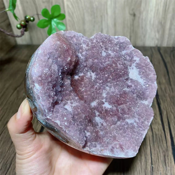 Pink Amethyst Cluster Heart-ToShay.org