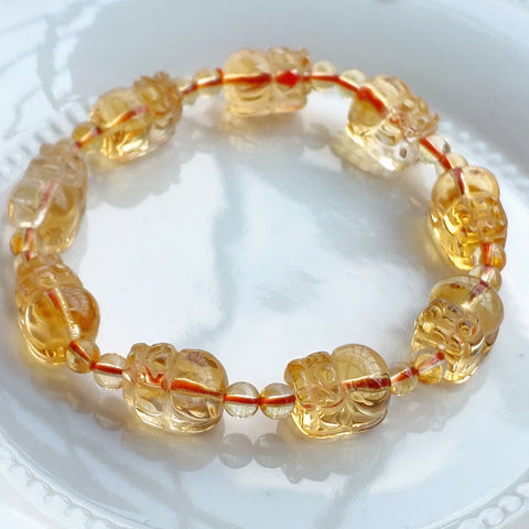 Yellow Citrine Pi Xiu Bracelet-ToShay.org