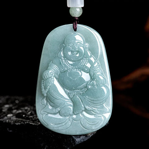 Blue Jade Maitreya Pendant-ToShay.org