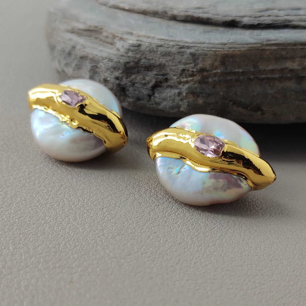 White Pearl Bezel Beads-ToShay.org