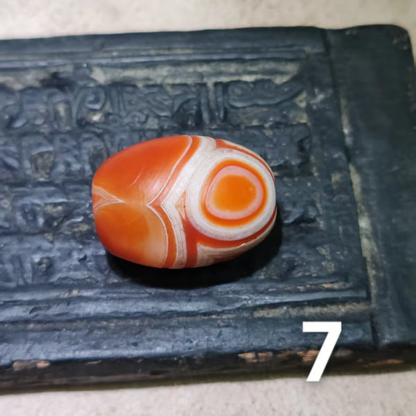 Red Carnelian Agate Dzi Bead-ToShay.org