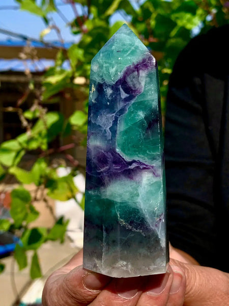 Green Fluorite Crystal Wand-ToShay.org