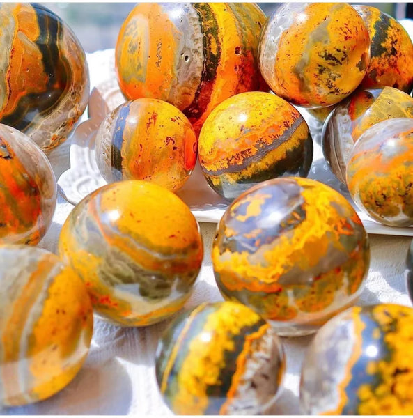 Yellow Bumblebee Jasper Ball-ToShay.org
