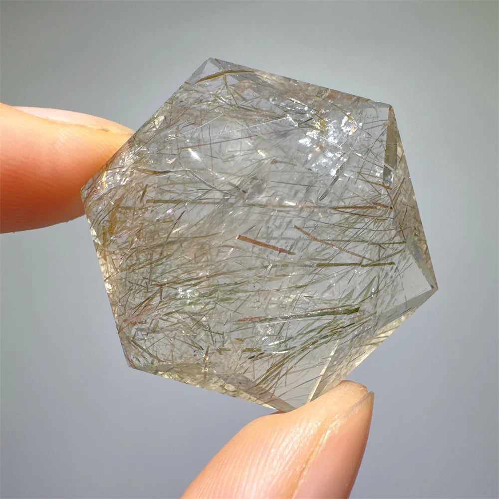 Green Tourmaline Rutile Hexagon-ToShay.org