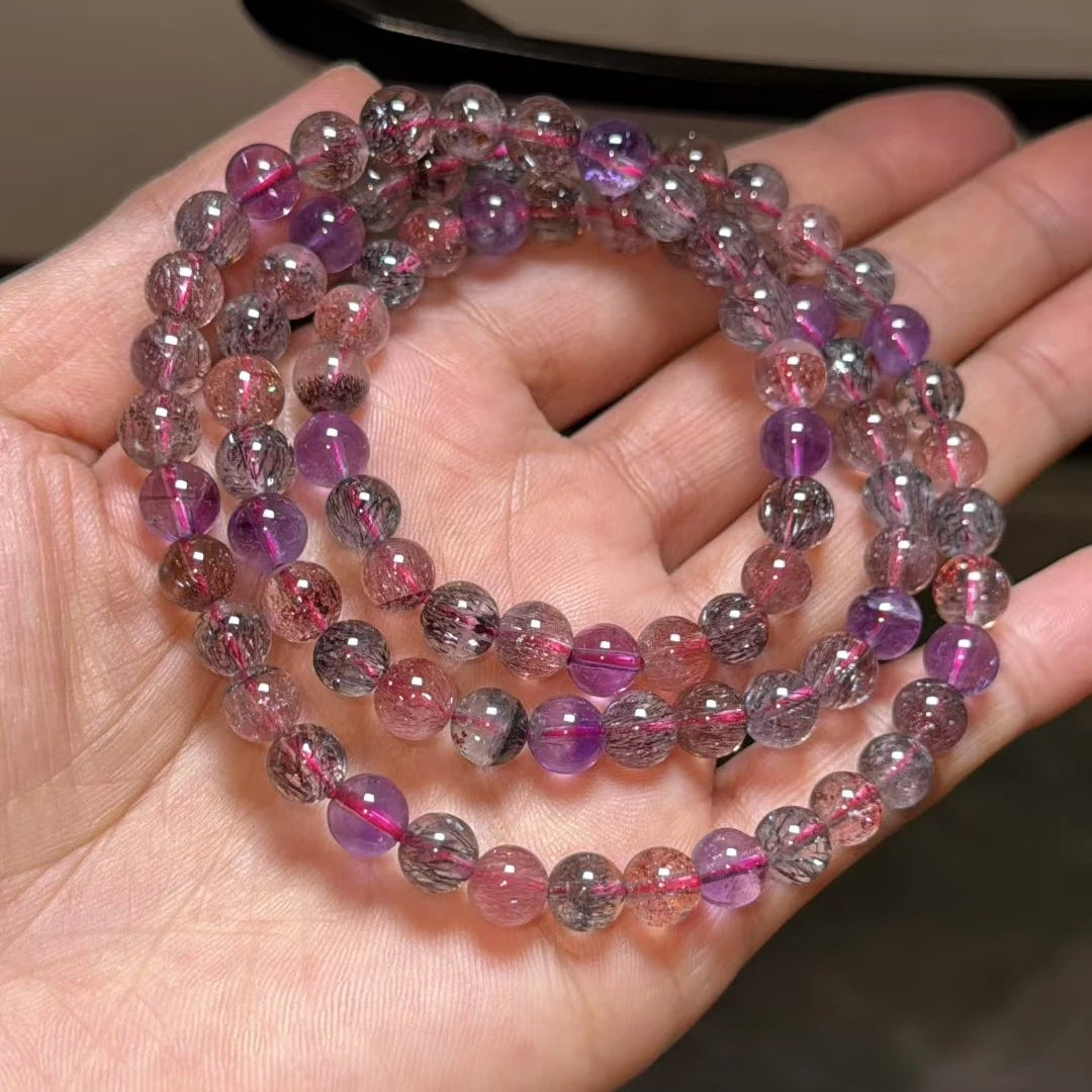 Purple Super Seven Wrap Bracelet-ToShay.org