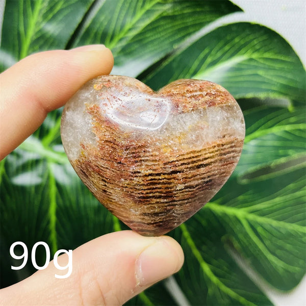 Yellow Garden Ghost Quartz Heart-ToShay.org