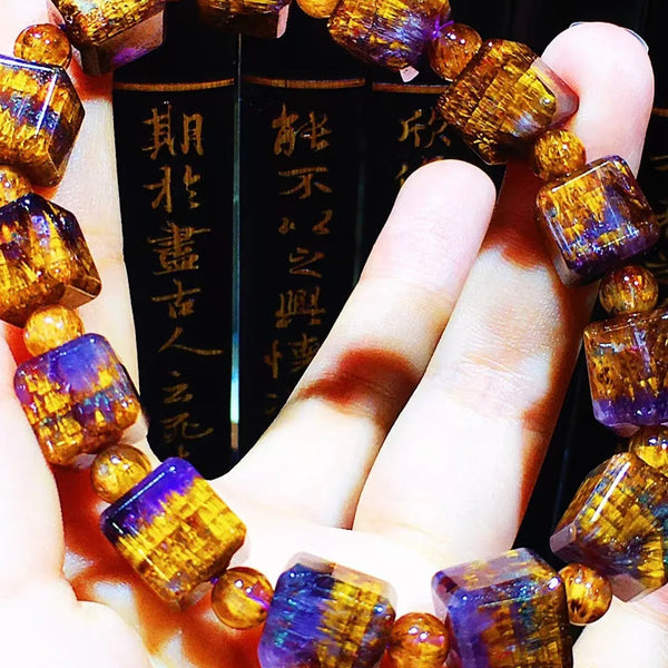 Purple Auralite Cube Bracelet-ToShay.org
