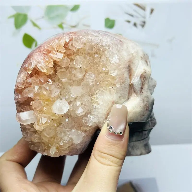 White Crystal Druzy Skull-ToShay.org