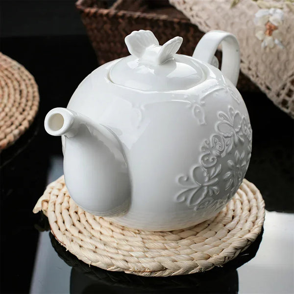 White Ceramic Tea Set-ToShay.org