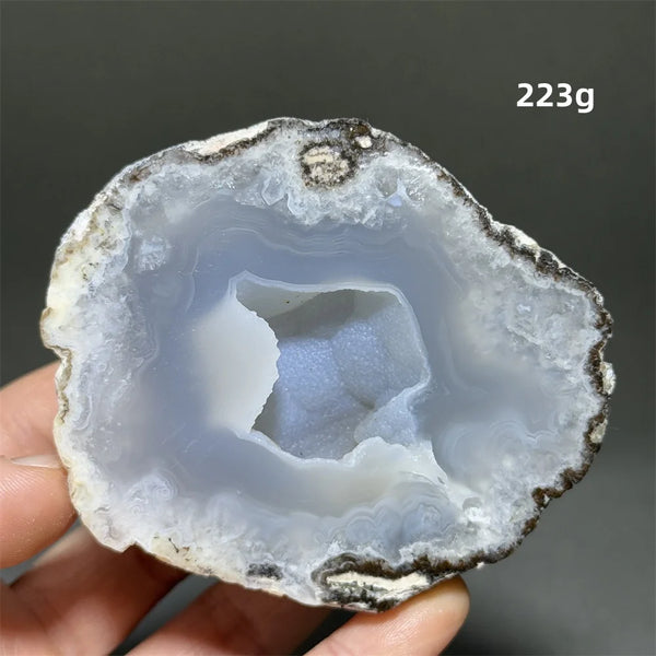 White Agate Crystal Cave Egg-ToShay.org