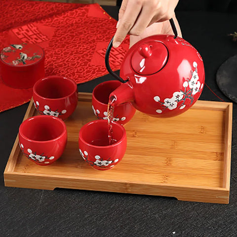 Red Plum Blossom Tea Set-ToShay.org