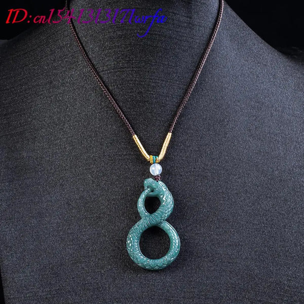 Green Jadeite Snake Pendant-ToShay.org