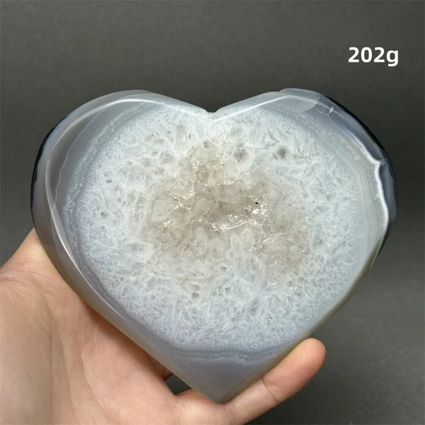 Grey Agate Geode Heart-ToShay.org