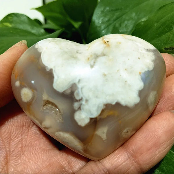 Pink Cherry Blossom Agate Heart-ToShay.org