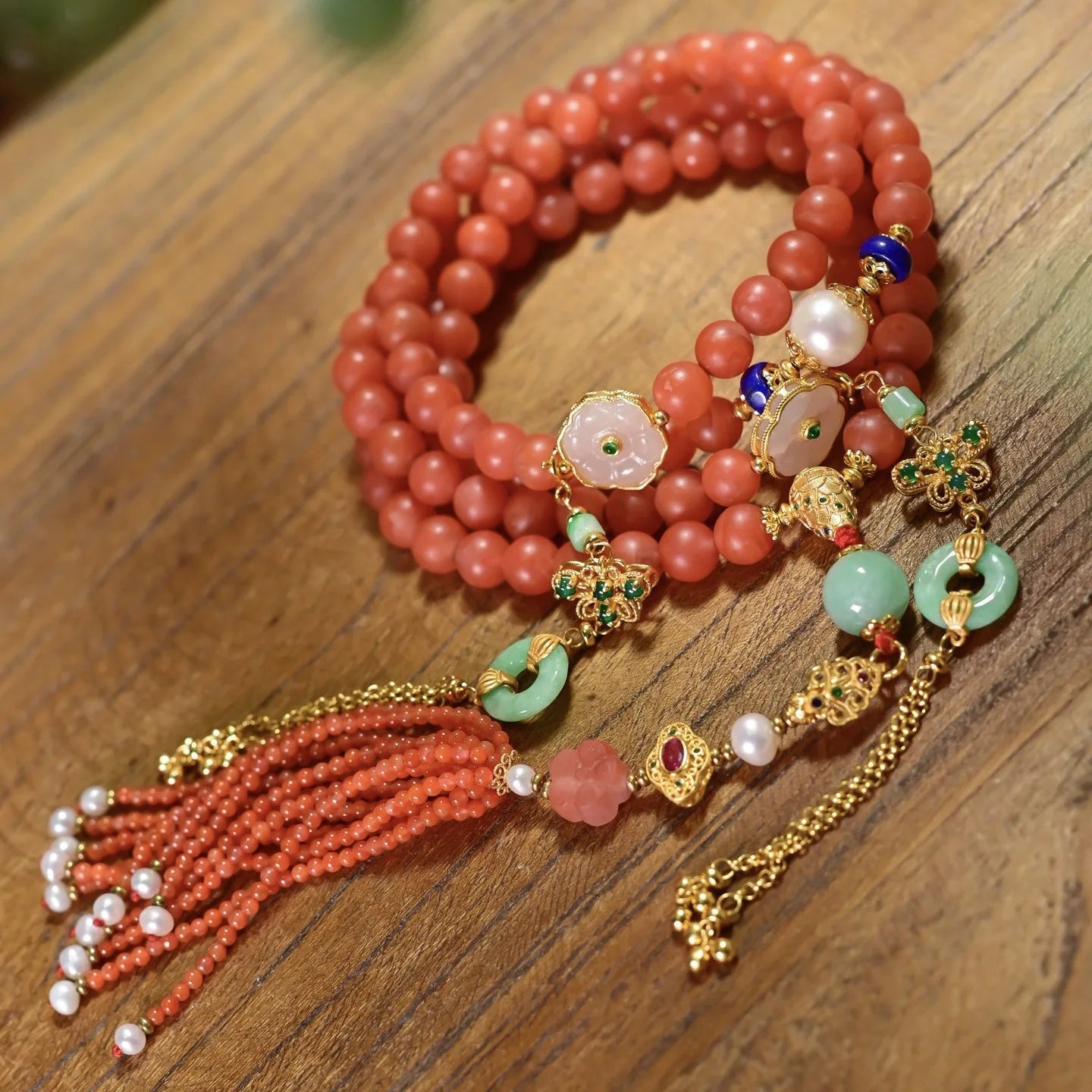 Red Agate Bead Mala-ToShay.org