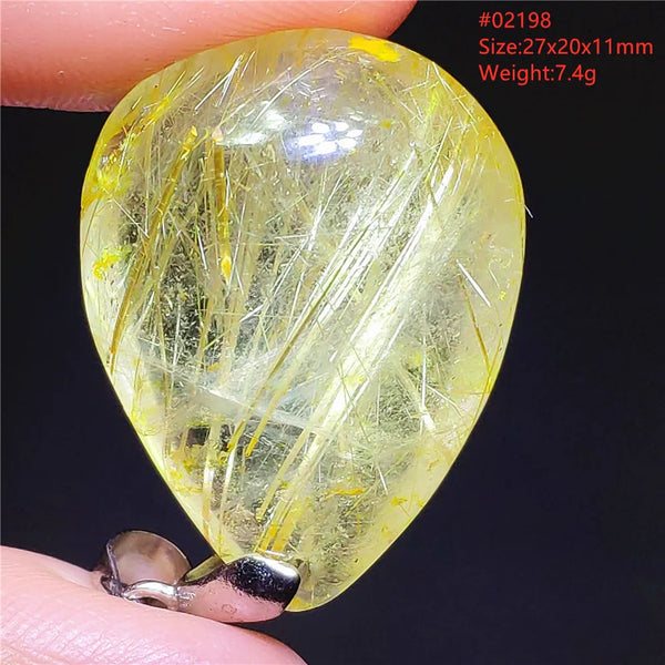 Gold Rutilated Quartz Pendant-ToShay.org