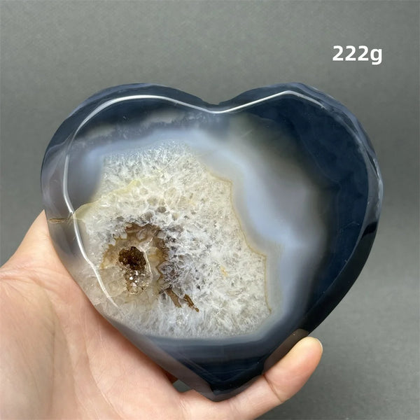 Grey Agate Geode Heart-ToShay.org